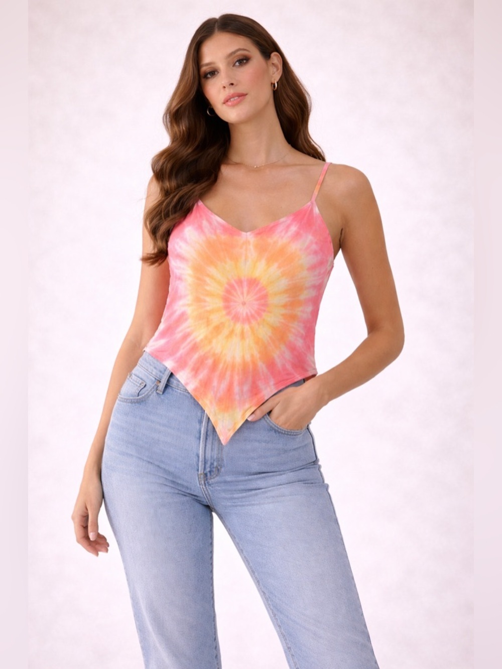 Grateful Dons Tie Front Tie Dye Crop Top Bodysuit One Size